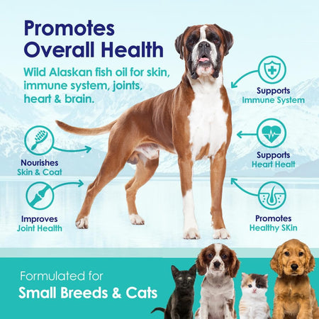 Omega 3 Fish Oil For Dogs & Cats - Omega 3 Pills For Dogs - 120 Caps (500mg) - NuLife Natural Pet Health