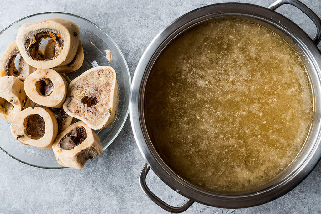 grass-fed bone broth powder for dogs made from slow-simmered beef bones