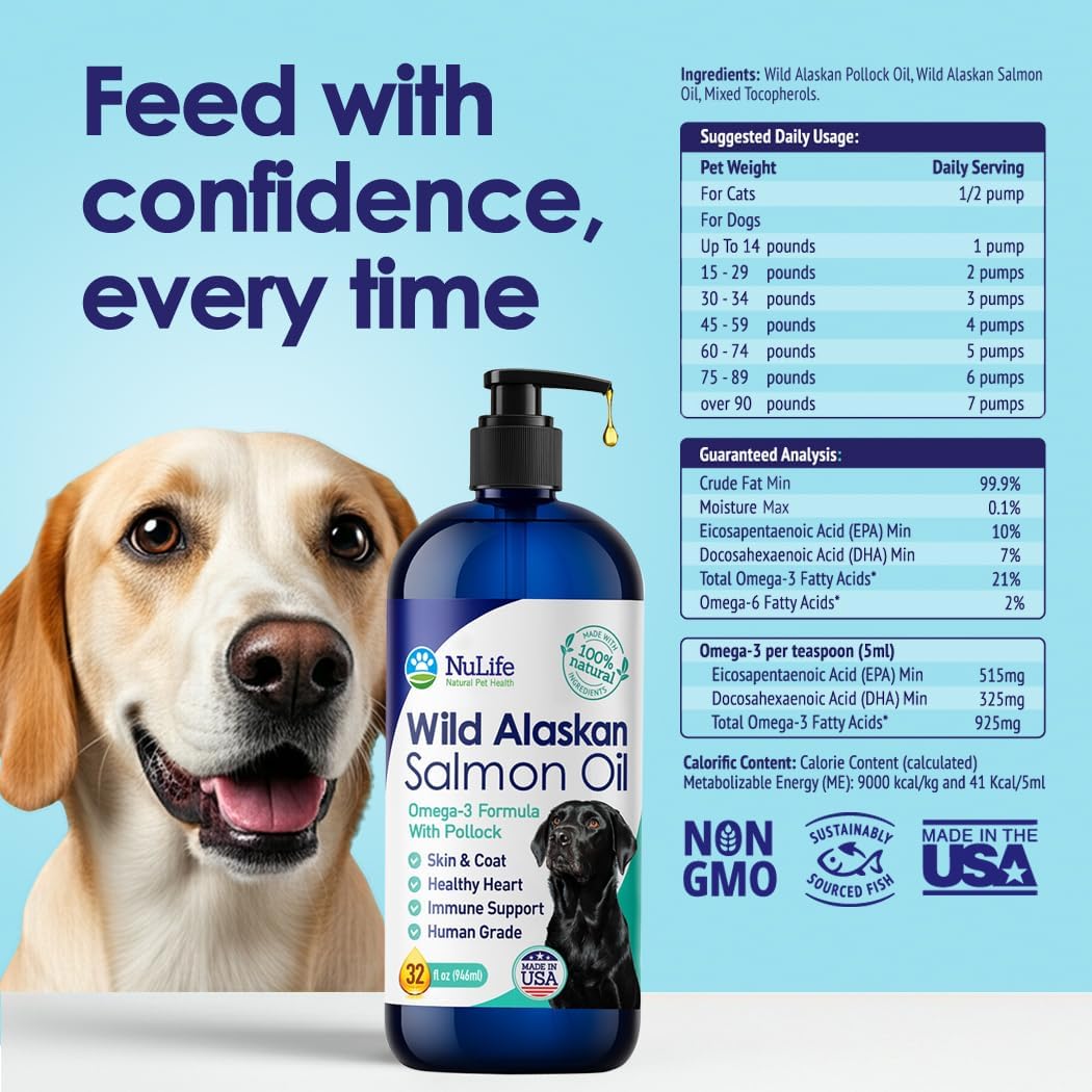 Salmon oil for dogs shedding and allergy support