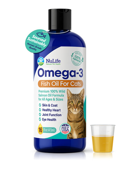 Omega 3 Fish Oil for Cats 16oz Wild Alaskan Salmon Oil Supplement

