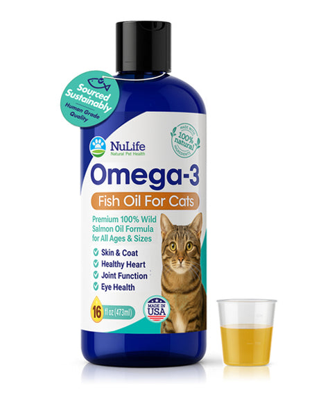 Omega 3 Fish Oil for Cats 16oz Wild Alaskan Salmon Oil Supplement

